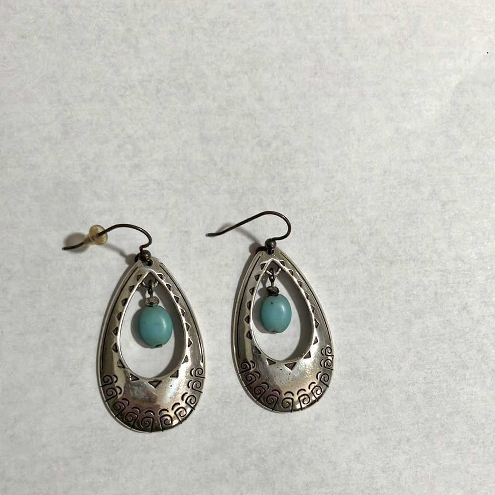Teardrop Earrings with Turquoise stone